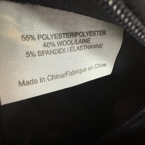 Tory Burch Azalea Pants Size 16 Wool Blend Navy Blue Slim Leg Ankle Stretch - Picture 6 of 7